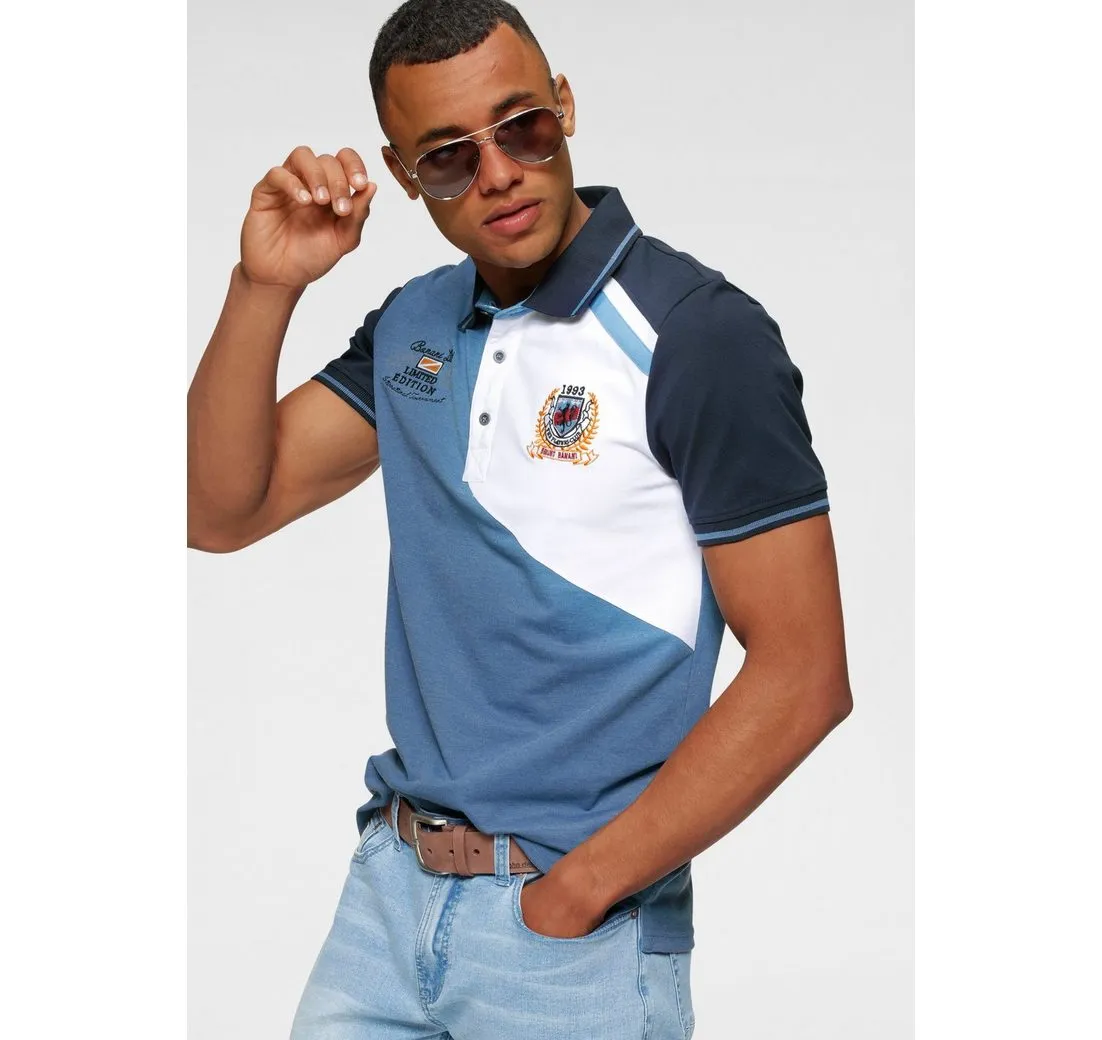 BRUNO BANANI Poloshirt Kurzarm, körpernahe Passform, unifarben, mit Polokragen