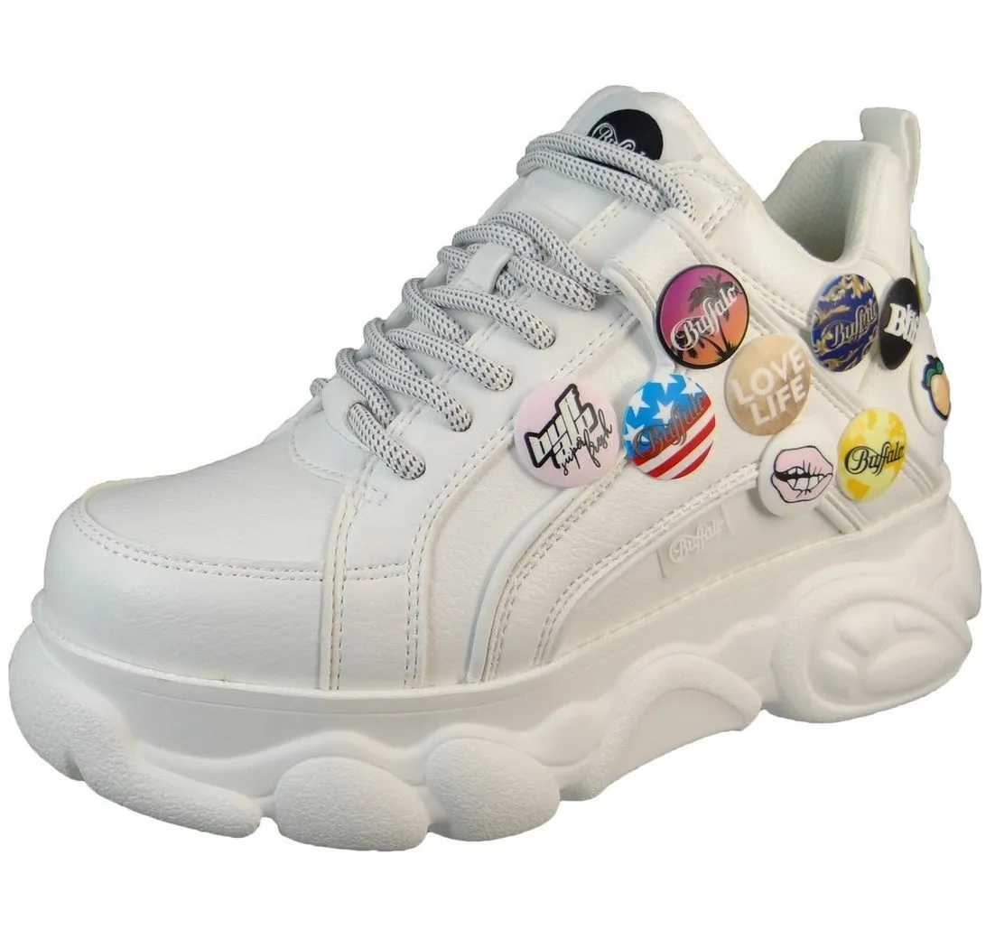 BUFFALO 1630884 CLD Corin Button Low Top White Sneaker