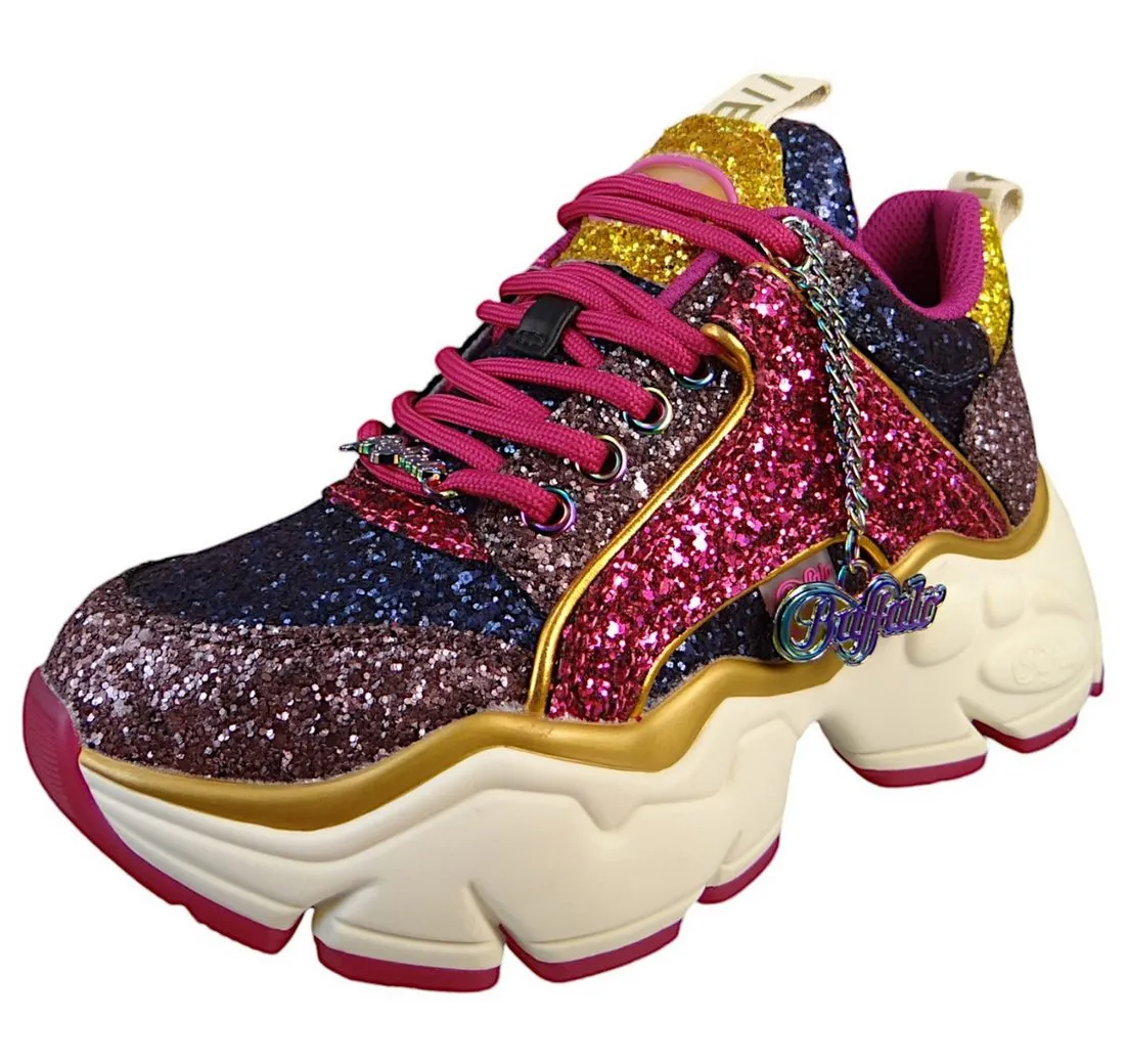 BUFFALO 1636283 Binary Glam Low Top Grey/Magenta/Yellow Sneaker