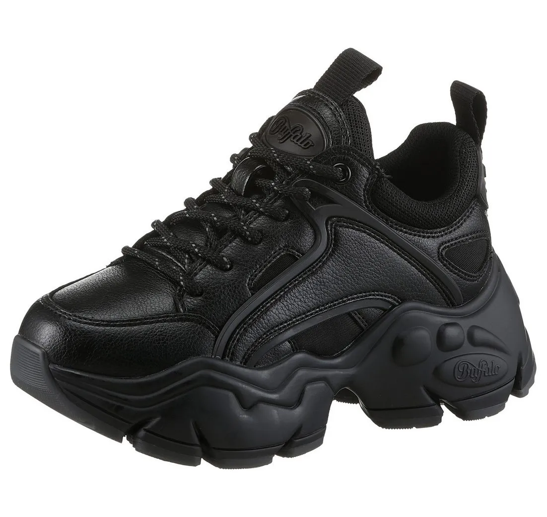 BUFFALO BINARY Sneaker in monochromer Optik, Freizeitschuh, Halbschuh, Schnürschuh