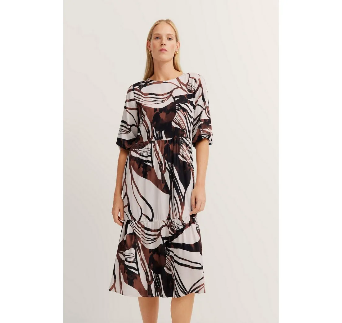 BUGATTI Sommerkleid mit Volants & Teilungsnähten
