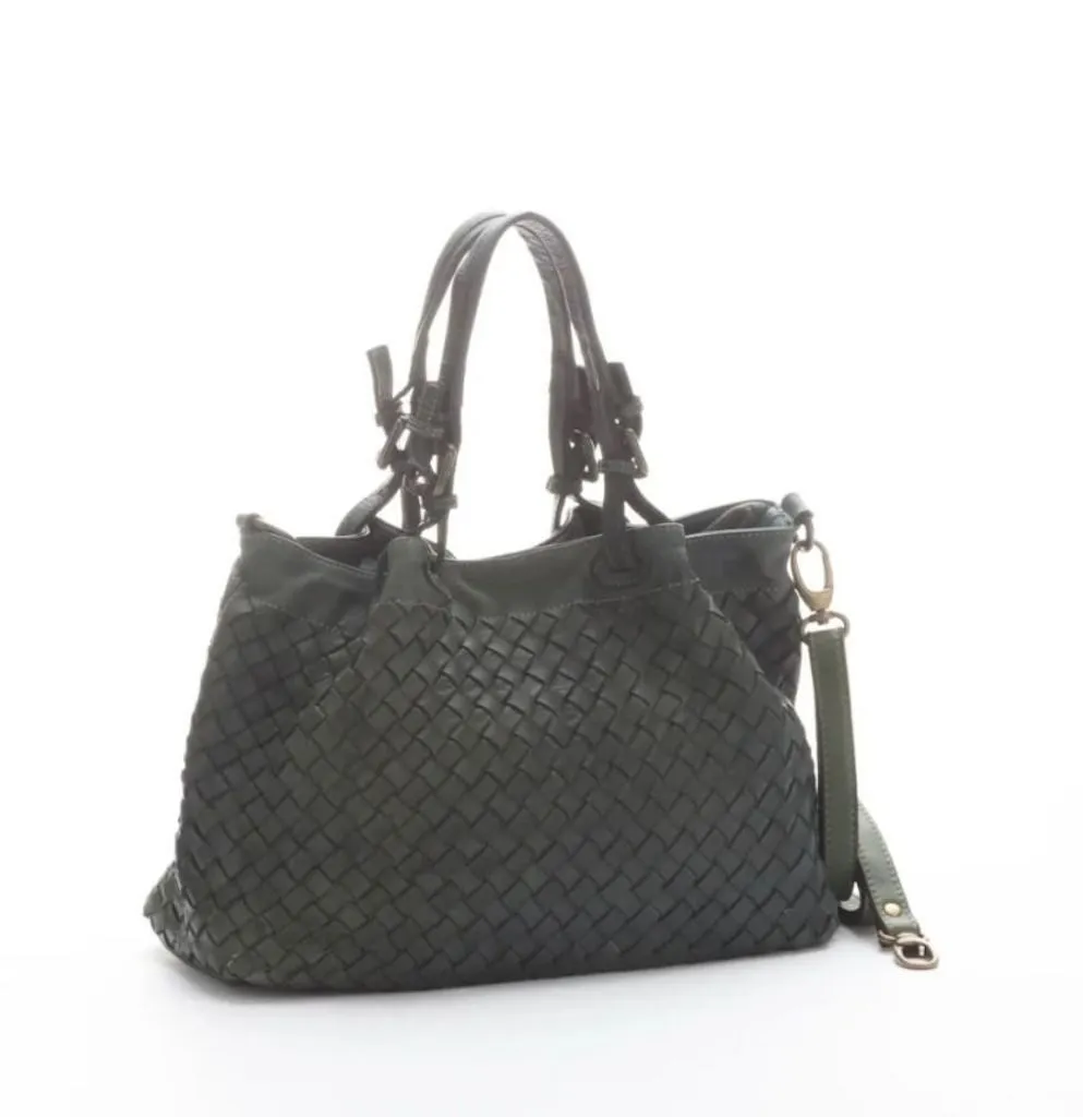 BZNA Handtasche Ronka Designer Umhängetasche Shopper, geflochtenes Leder