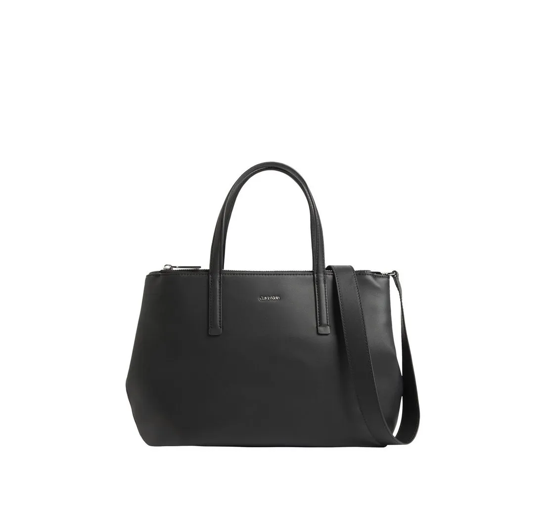 Calvin Klein Henkeltasche CK MUST TOTE MD, Shopper, Damen Umhängetasche, Schultertasche mit Label