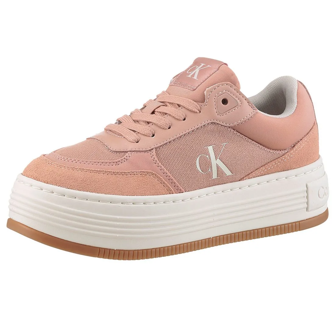 CALVIN KLEIN JEANS BOLD FLATF LOW MIX MG MEDIA Plateausneaker, Schnürschuh, Freizeitschuh, Halbschuh mit seitlichem Logo