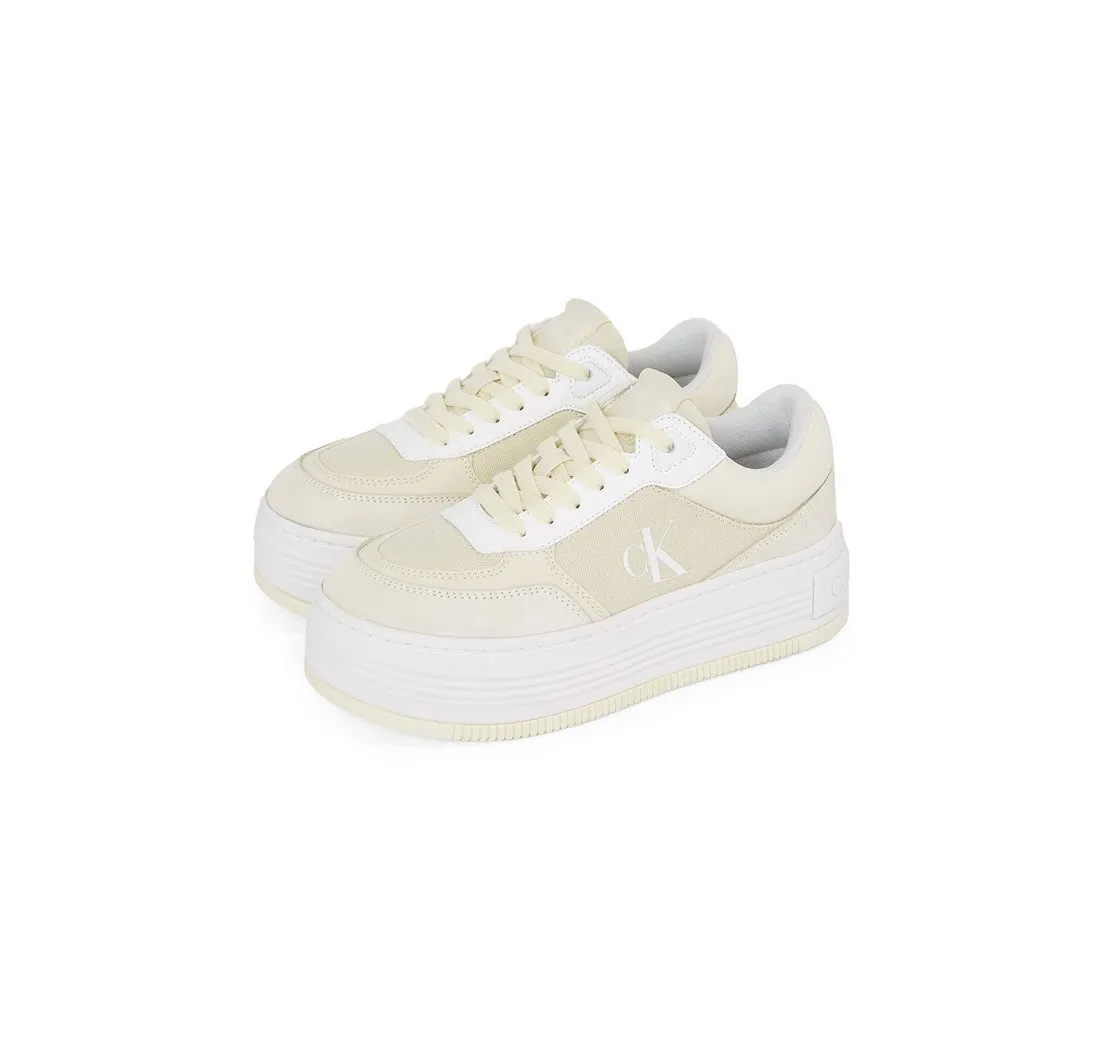 CALVIN KLEIN JEANS BOLD FLATF LOW MIX MG MEDIA Plateausneaker, Schnürschuh, Freizeitschuh, Halbschuh mit seitlichem Logo