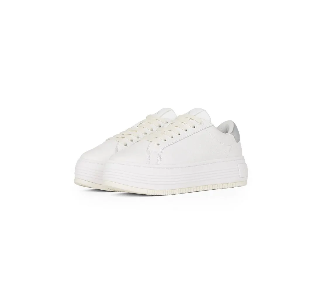 CALVIN KLEIN JEANS BOLD FLATF LOW MIX OHB Plateausneaker, Schnürschuh, Halbschuh, Freizeitschuh mit Fersen-Kontrast