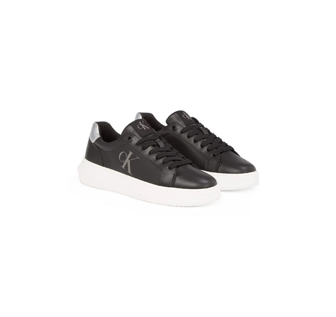 CALVIN KLEIN JEANS CHUNKY CUPSOLE LACEUP LTH Plateausneaker, Halbschuh, Freizeitschuh, Schnürschuh mit seitlichem CK-Logo