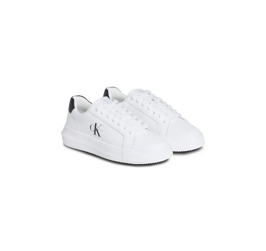 CALVIN KLEIN JEANS CHUNKY CUPSOLE MONO LTH WN Plateausneaker Schnürschuh, Halbschuh, Freizeitsneaker mit seitlichem CK-Logo