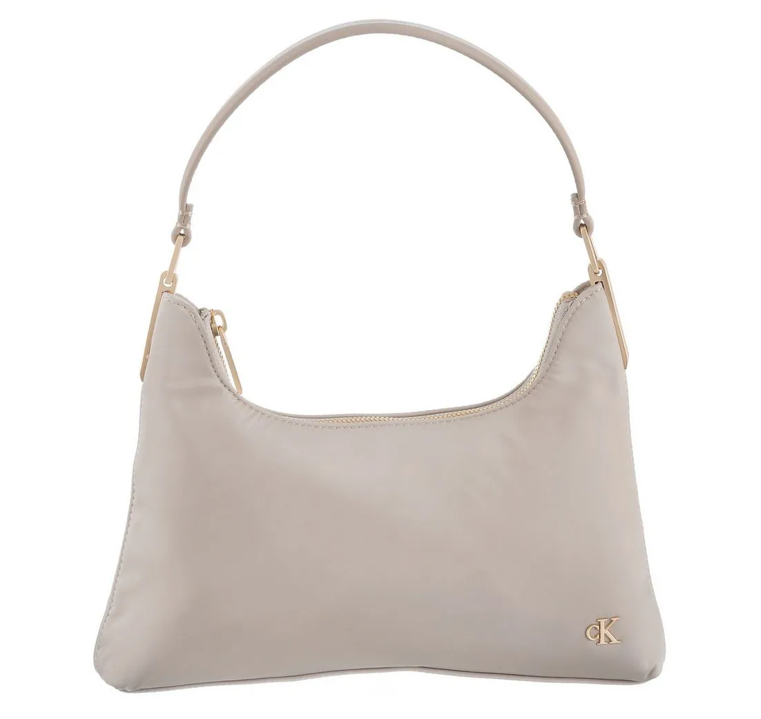 Calvin Klein Jeans Henkeltasche SATIN NYLON SMALL SHOULDER BAG, Umhängetasche, Damen Handtasche, Henkeltasche mit CK-Logoemblem
