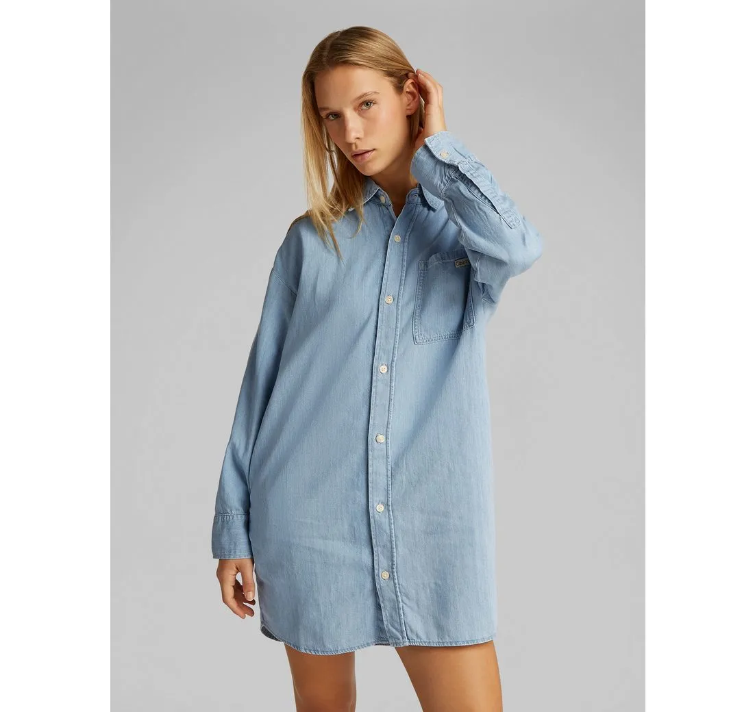 CALVIN KLEIN JEANS Jeanskleid TENCEL LOOSE SHIRT DENIM DRESS mit Logostickerei
