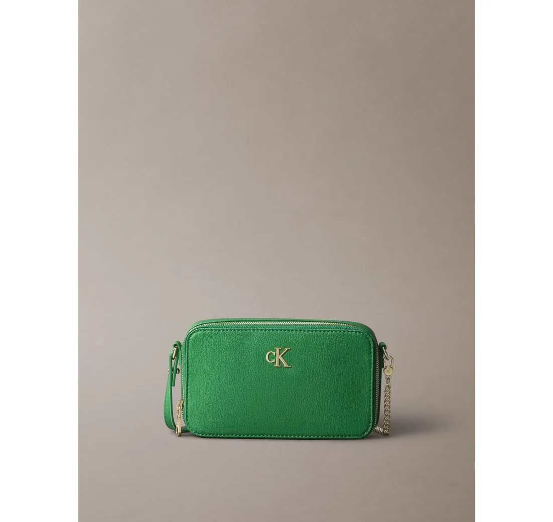 Calvin Klein Jeans Mini Bag MINIMAL MONO CAMERA BAG, Abendtasche, kleine Schultertasche, Umhängetasche mit goldenem CK-Logo