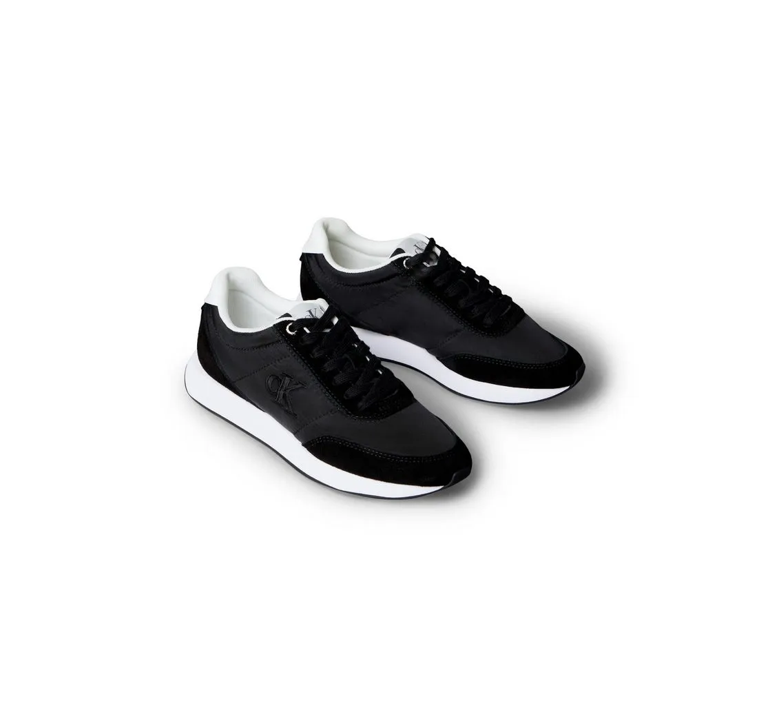 CALVIN KLEIN JEANS RETRO RUNNER ESS MIX MAT Sneaker Schnürschuh, Runner-Sneaker, Freizeitschuh mit seitlichem CK-Logo