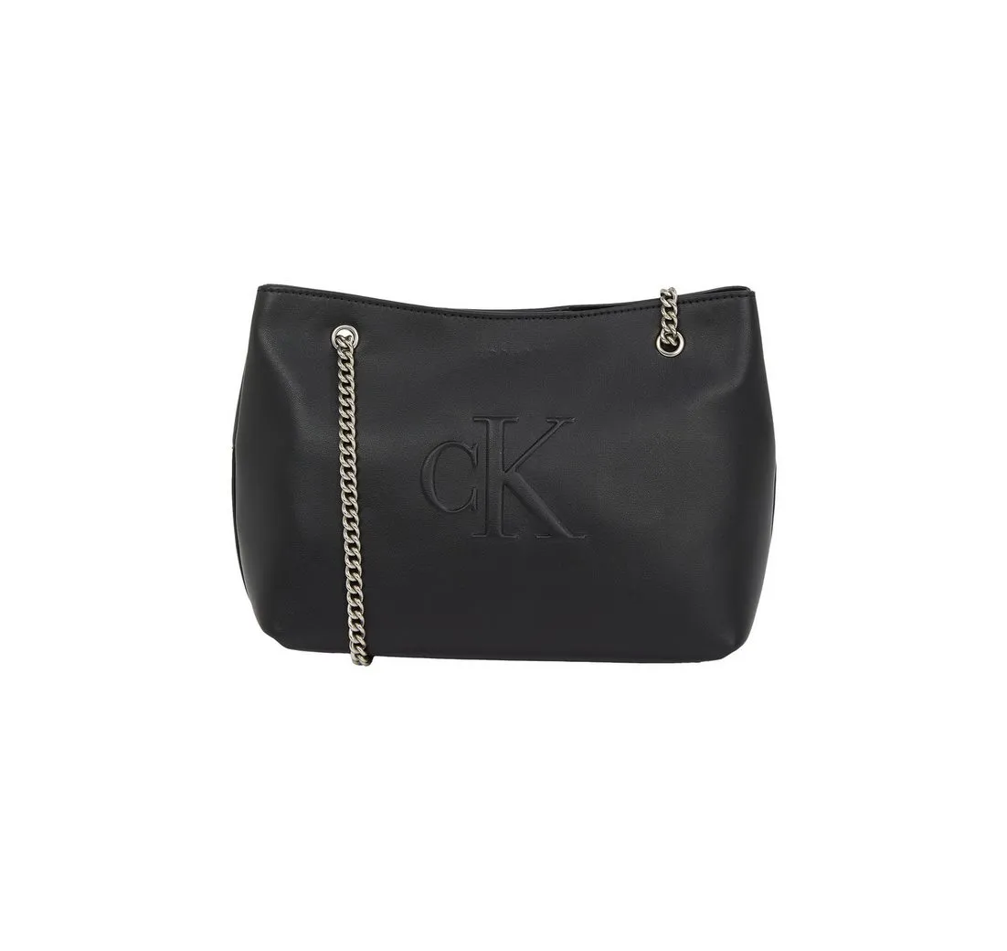 Calvin Klein Jeans Schultertasche SCULPTED CHAIN SHOULDER BAG, Abendtasche, Handtasche, Umhängetasche mit Kette