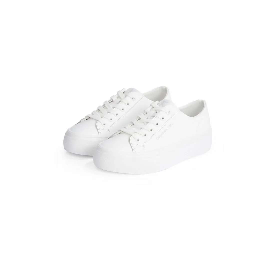 CALVIN KLEIN JEANS VULC FLATFORM LOW MG LTH Plateausneaker, Schnürschuh, Halbschuh, Freizeitschuh in klassischer Optik