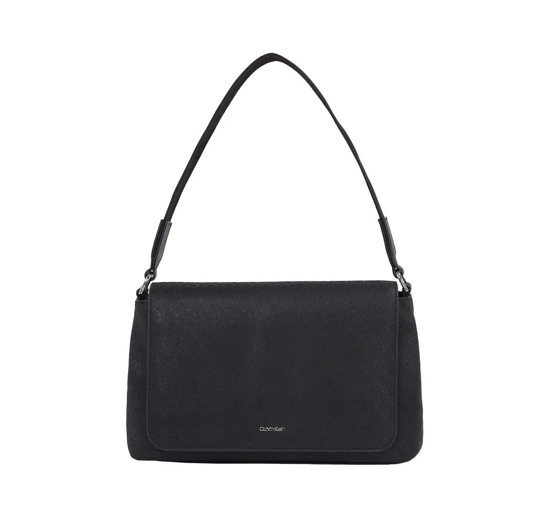 Calvin Klein Schultertasche CK MUST SATCHEL_MONO, Damen Umhängetasche, Satchel, Handtasche mit Überschlag
