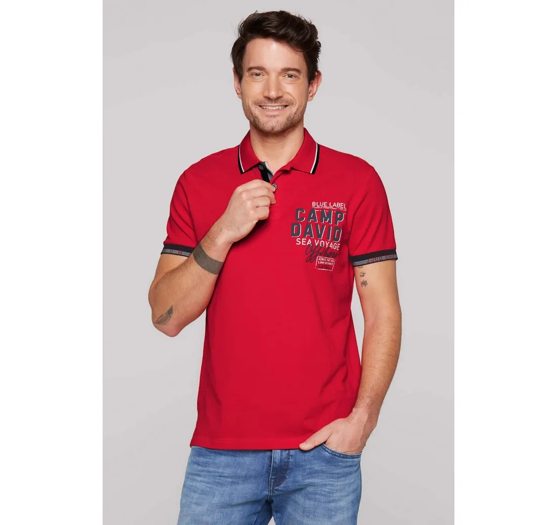 CAMP DAVID Poloshirt mit Seitenschlitze