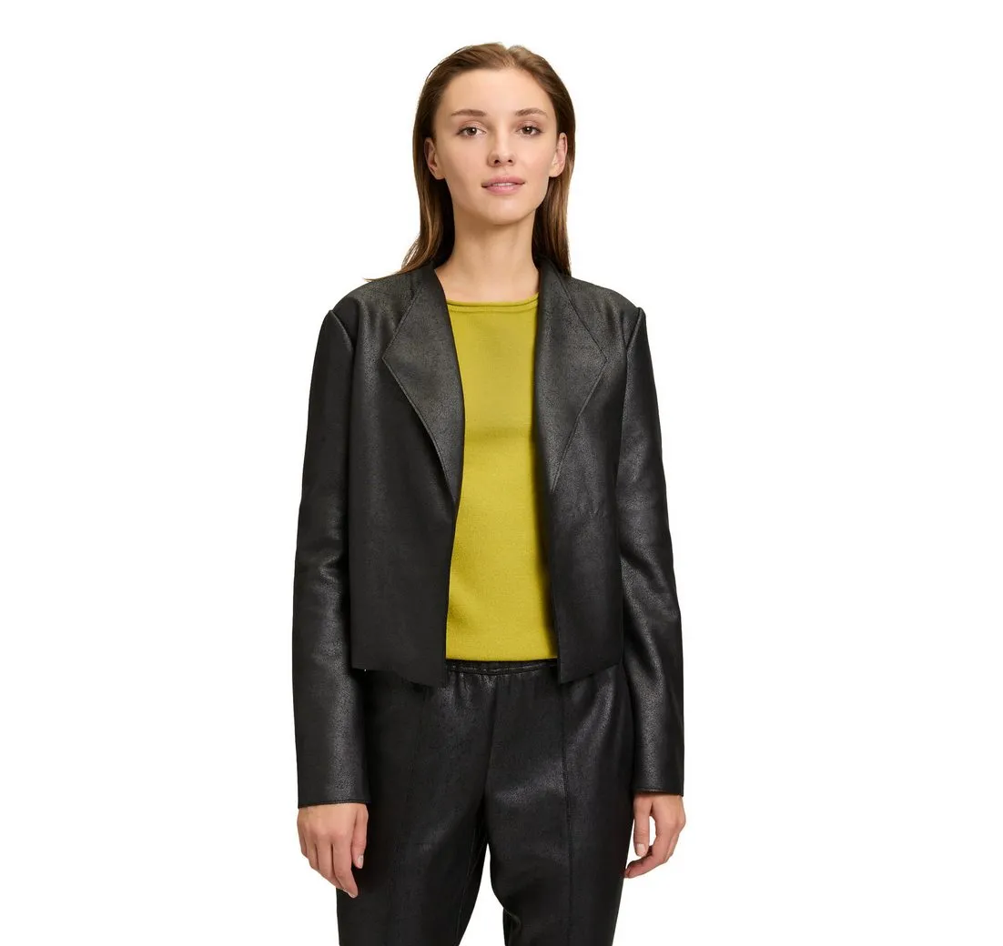 CARTOON Jackenblazer Cartoon Blazer-Jacke mit offenem Saum Material