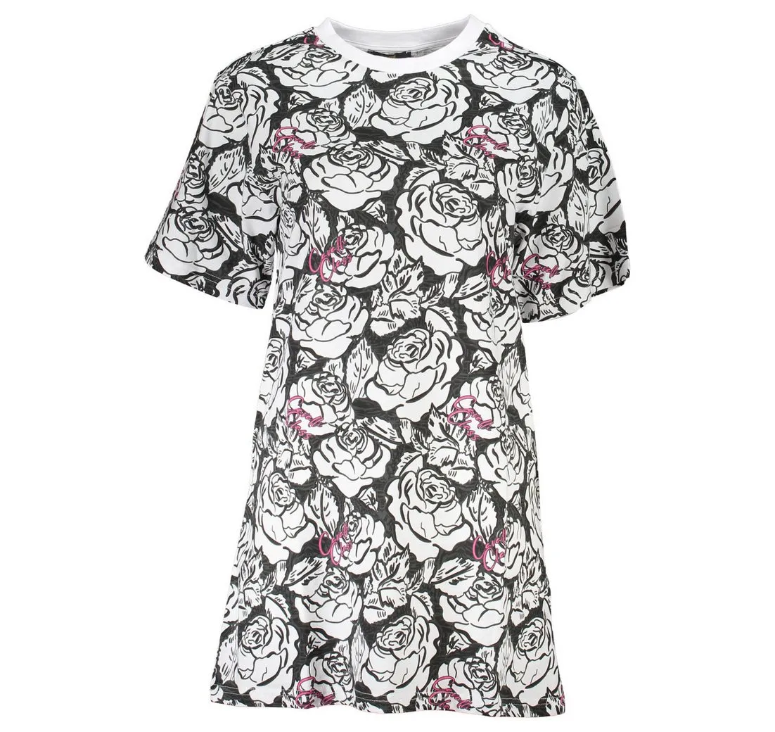 CAVALLI CLASS Partykleid Elegantes kurzes Damenkleid in Weiß mit Print und Rundhals.
