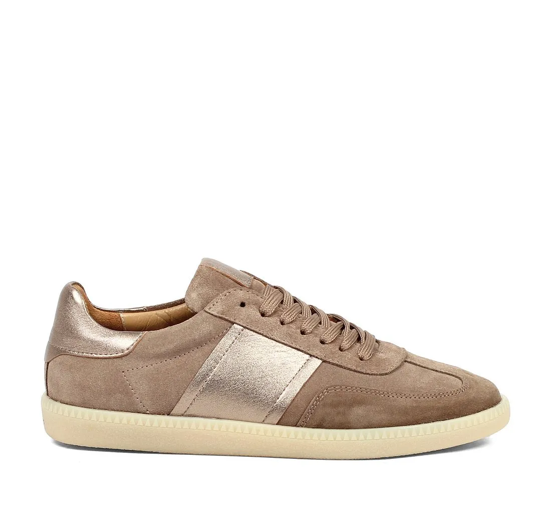 CELAL GÜLTEKIN 115-20622 Sneaker Bronze, Glanzeffekt, Veloursleder, sportlich, flache Sohle