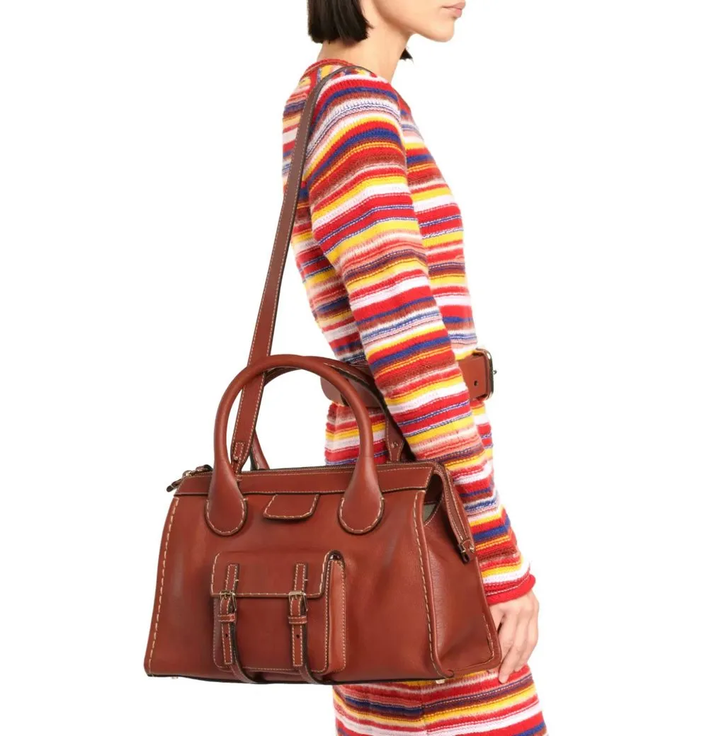 Chloé Schultertasche Edith Medium Tote Day Bag Tasche, Schulterriemen verstellbar, abnehmbar.100 % Büffelleder (semi-anilin)