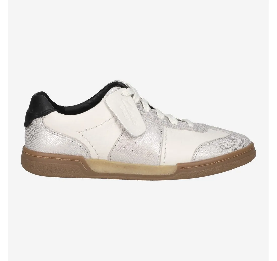 CLARKS Clarks CraftMatch Lo 26170391 4, Sneaker, Cremeweiß, Silber, Damen Sneaker