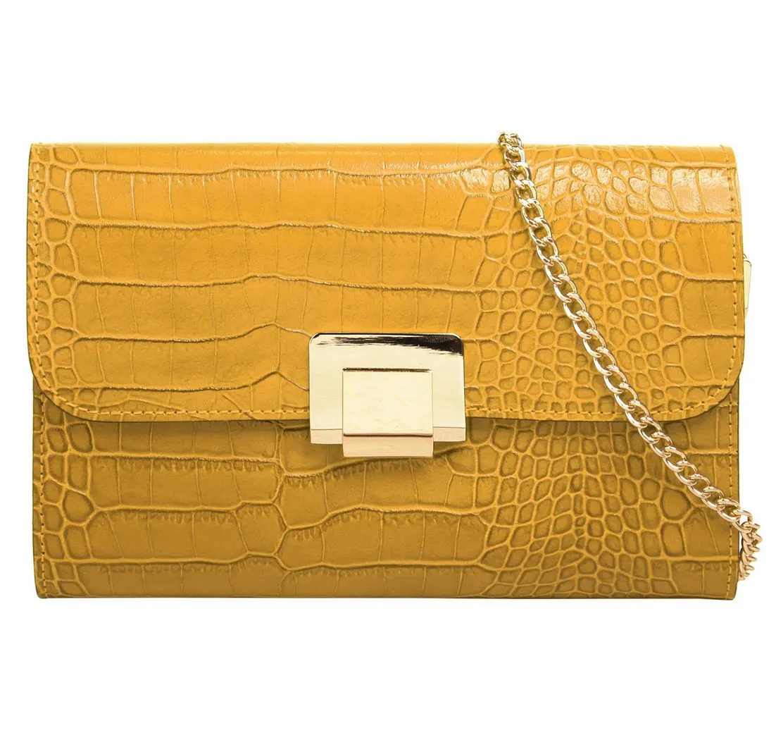 Cluty Abendtasche, echt Leder, Made in Italy