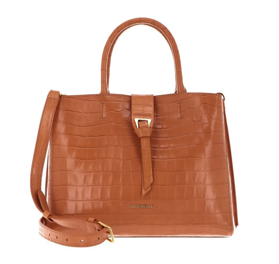 COCCINELLE Handtasche Alba Croco Shiny Soft