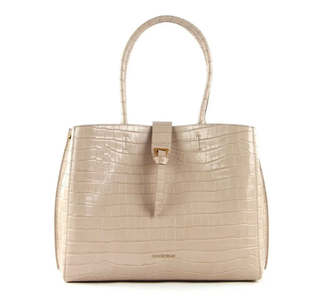 COCCINELLE Schultertasche Alba Croco Shiny Soft