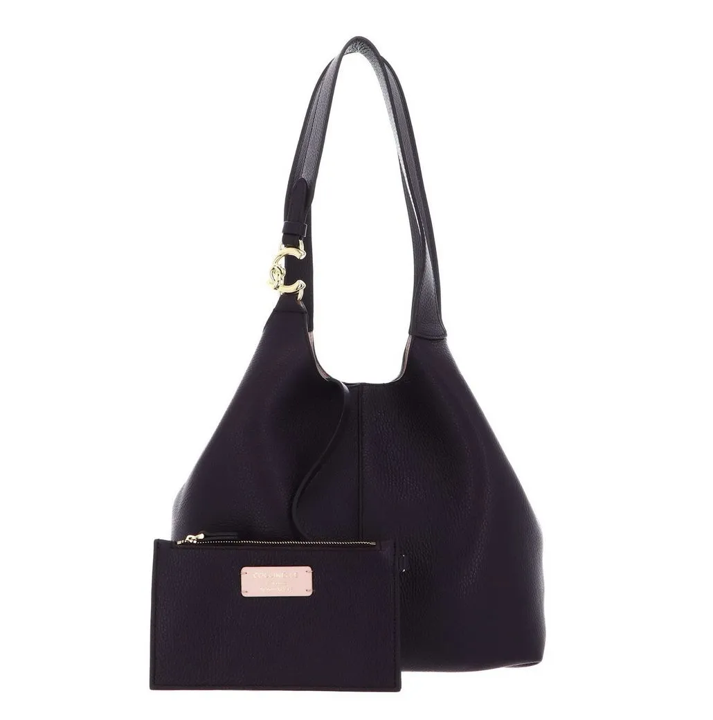 COCCINELLE Schultertasche Shopper (Set, 2-tlg), aus echtem Rindsleder