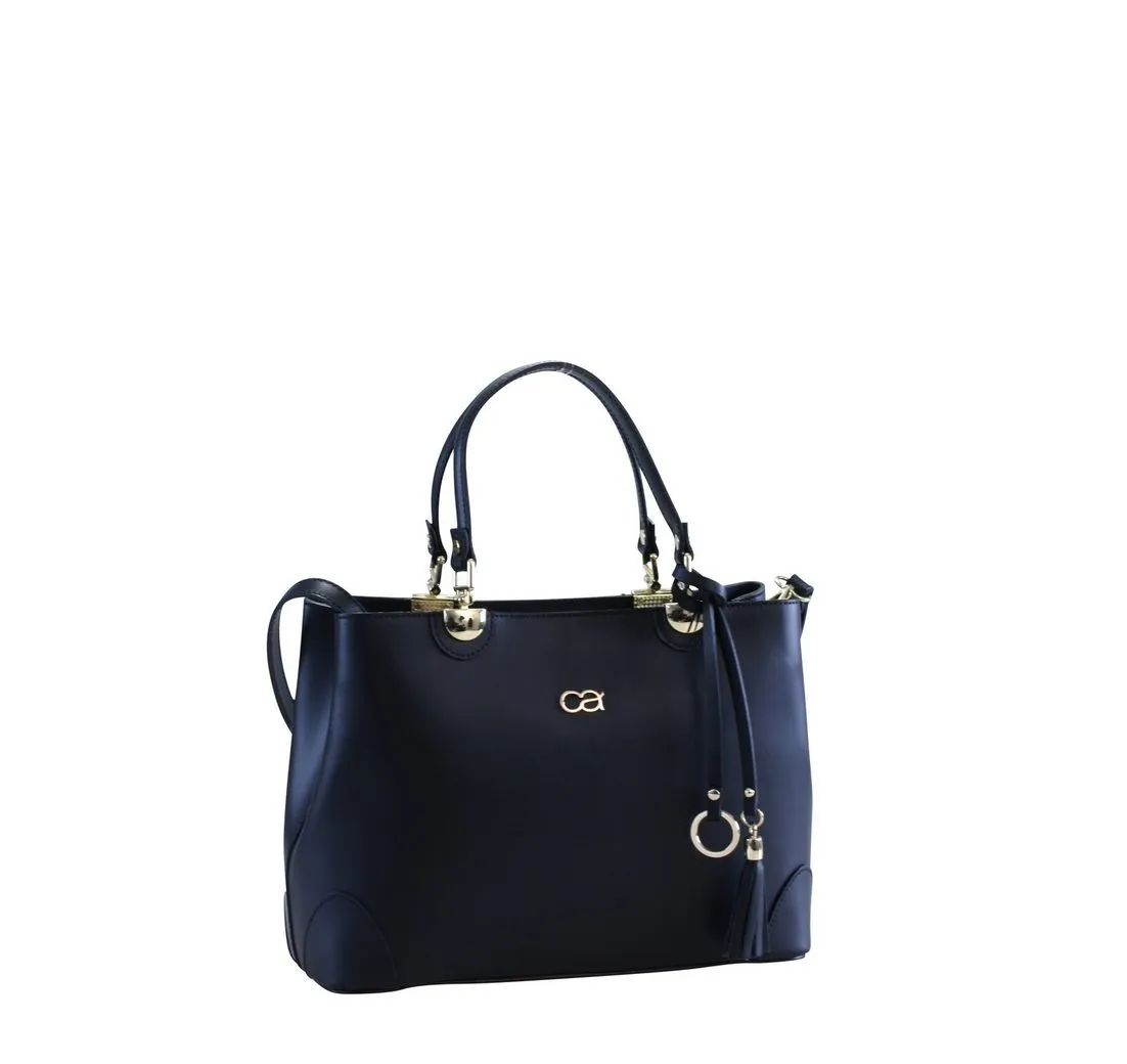 COLLEZIONE ALESSANDRO Henkeltasche Doris, hochwertiges Rindsleder mit Quaste und Anhänger