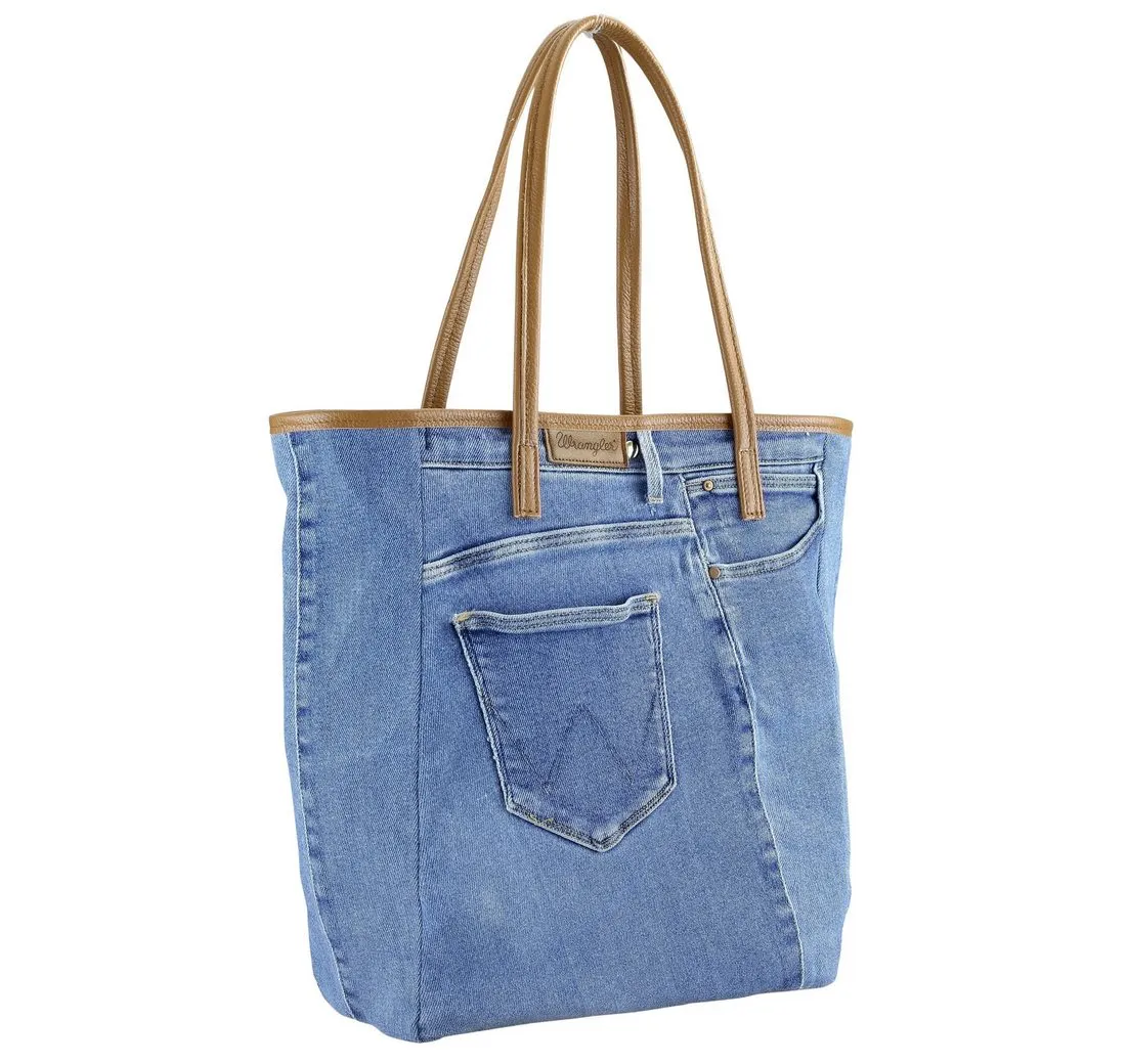 COLLEZIONE ALESSANDRO Schultertasche BellaBlu, Jeanstasche mit italienischen Leder
