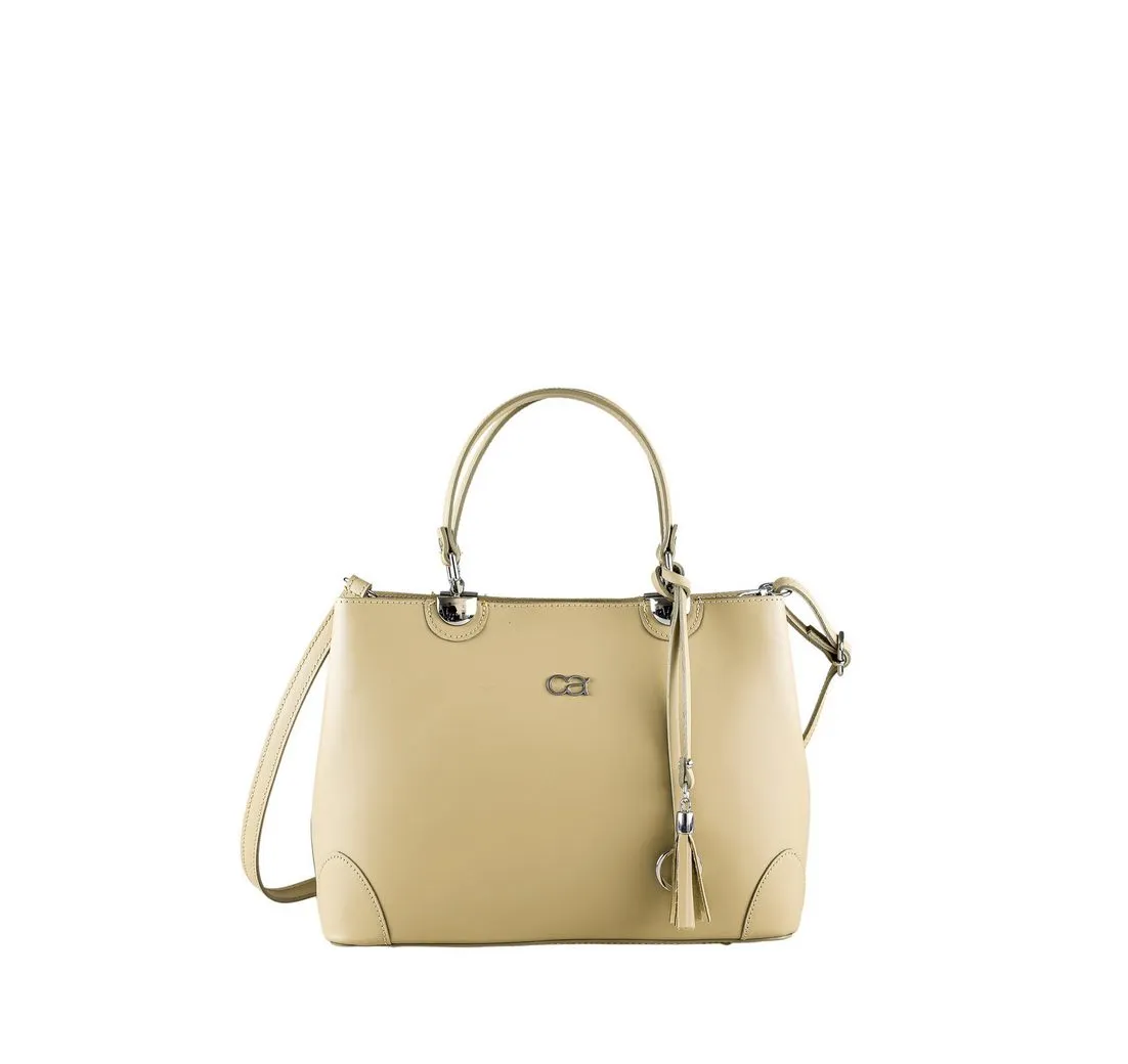 COLLEZIONE ALESSANDRO Schultertasche Mademoiselle, hochwertiges Rindsleder mit Quaste und Anhänger