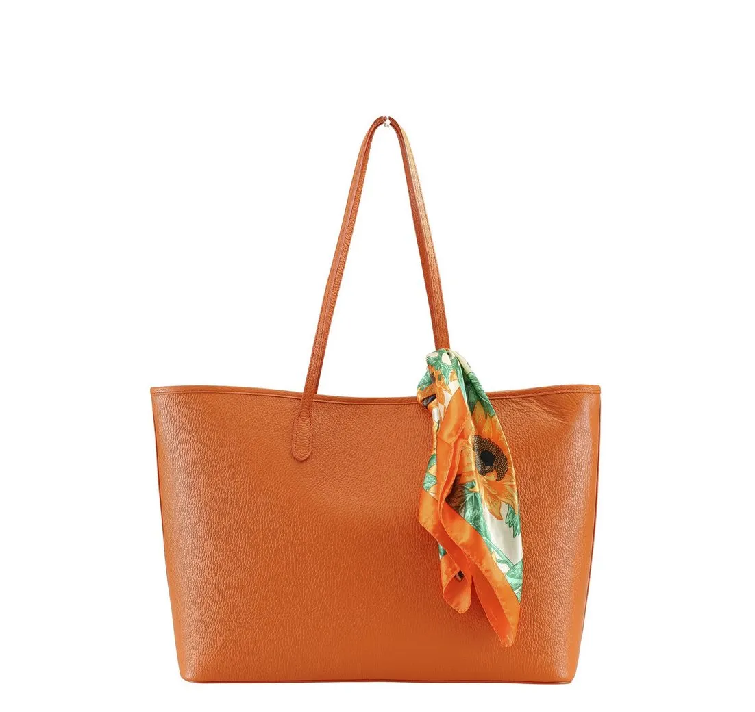 COLLEZIONE ALESSANDRO Schultertasche Shopperella, aus italienischem Leder mit langem Trageriemen