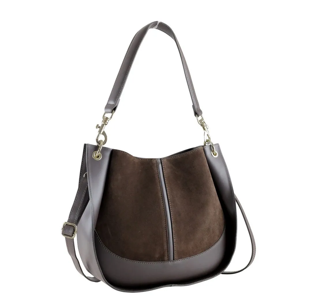 COLLEZIONE ALESSANDRO Schultertasche Signora, elegant-luxuriöse Wildledertasche