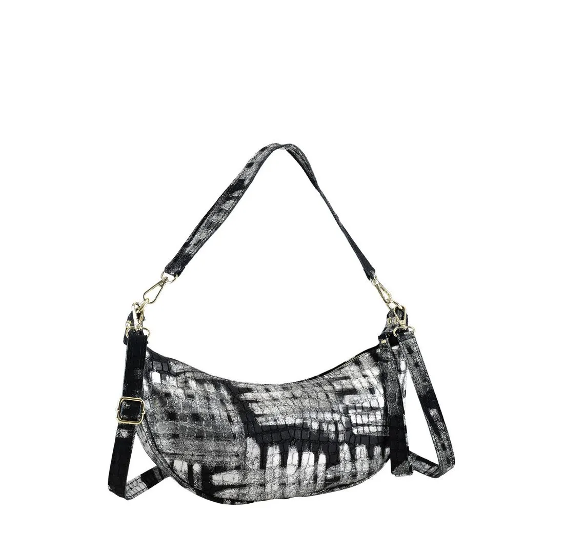 COLLEZIONE ALESSANDRO Schultertasche Silbermond, elegant-luxuriöse Tasche mit silber-Finish