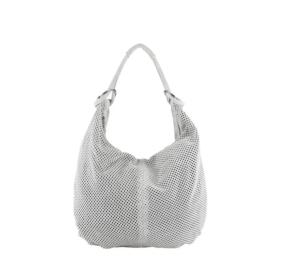 COLLEZIONE ALESSANDRO Schultertasche Velour, aus weichem Leder mit modischer Lochung