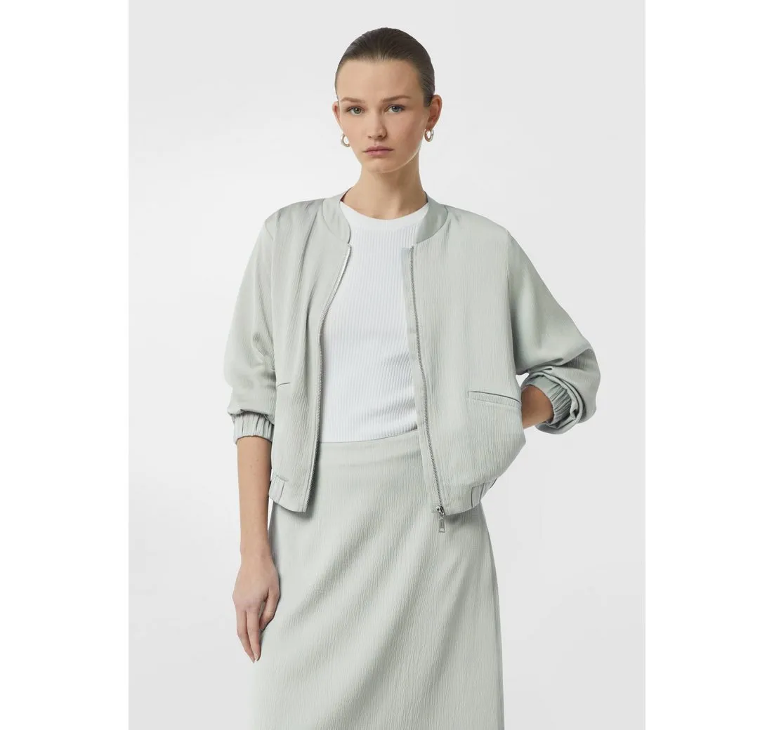 COMMA Blusenblazer Blouson aus strukturiertem Satin