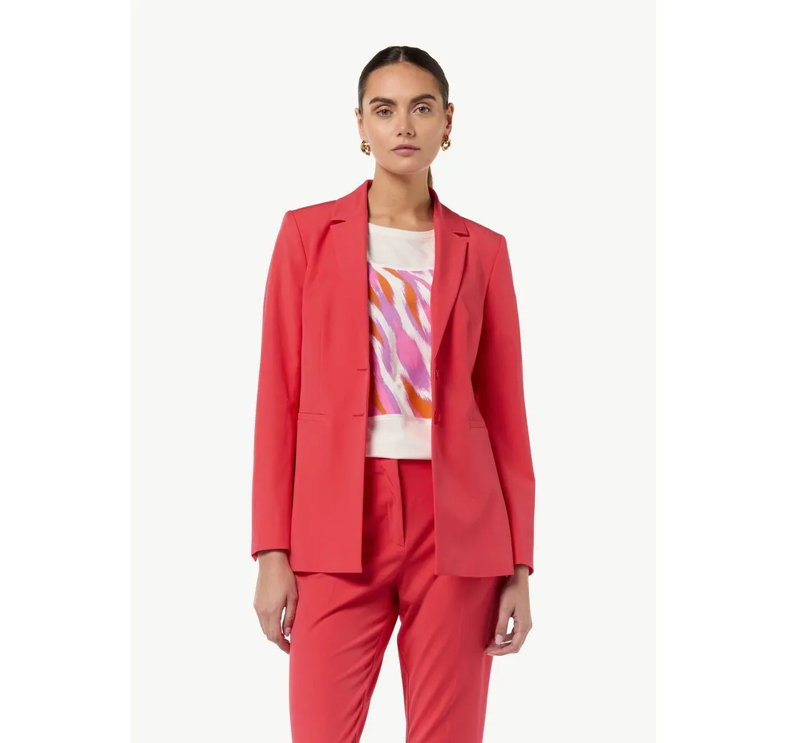 COMMA Blusenblazer Elastischer, taillierter Blazer aus Viskosemix Logo