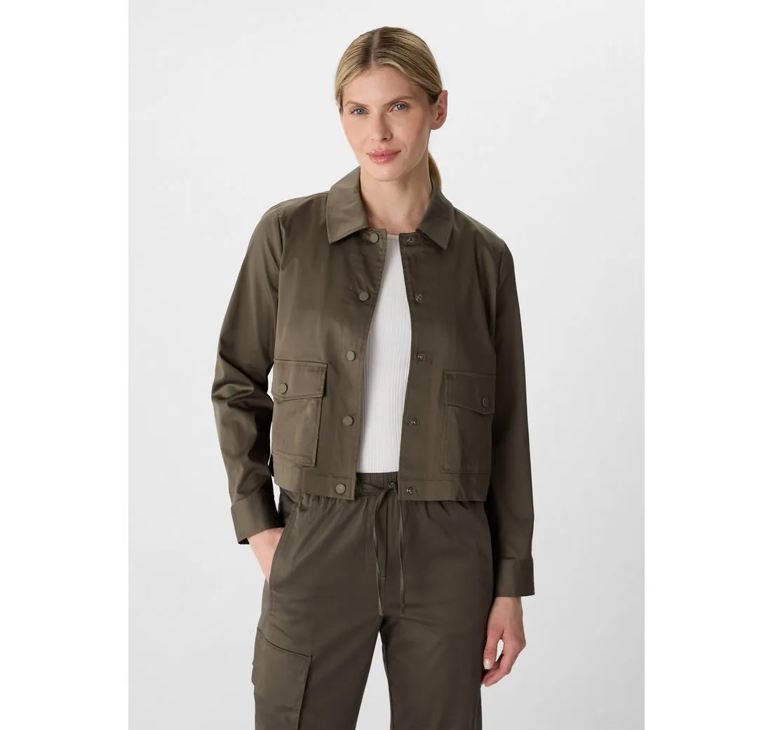 COMMA Blusenblazer Jacke aus Baumwollmix im Boxy Fit