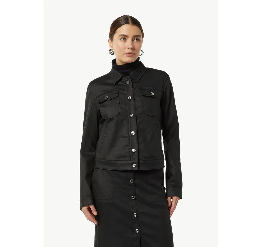 COMMA Blusenblazer Jeansjacke mit Coating
