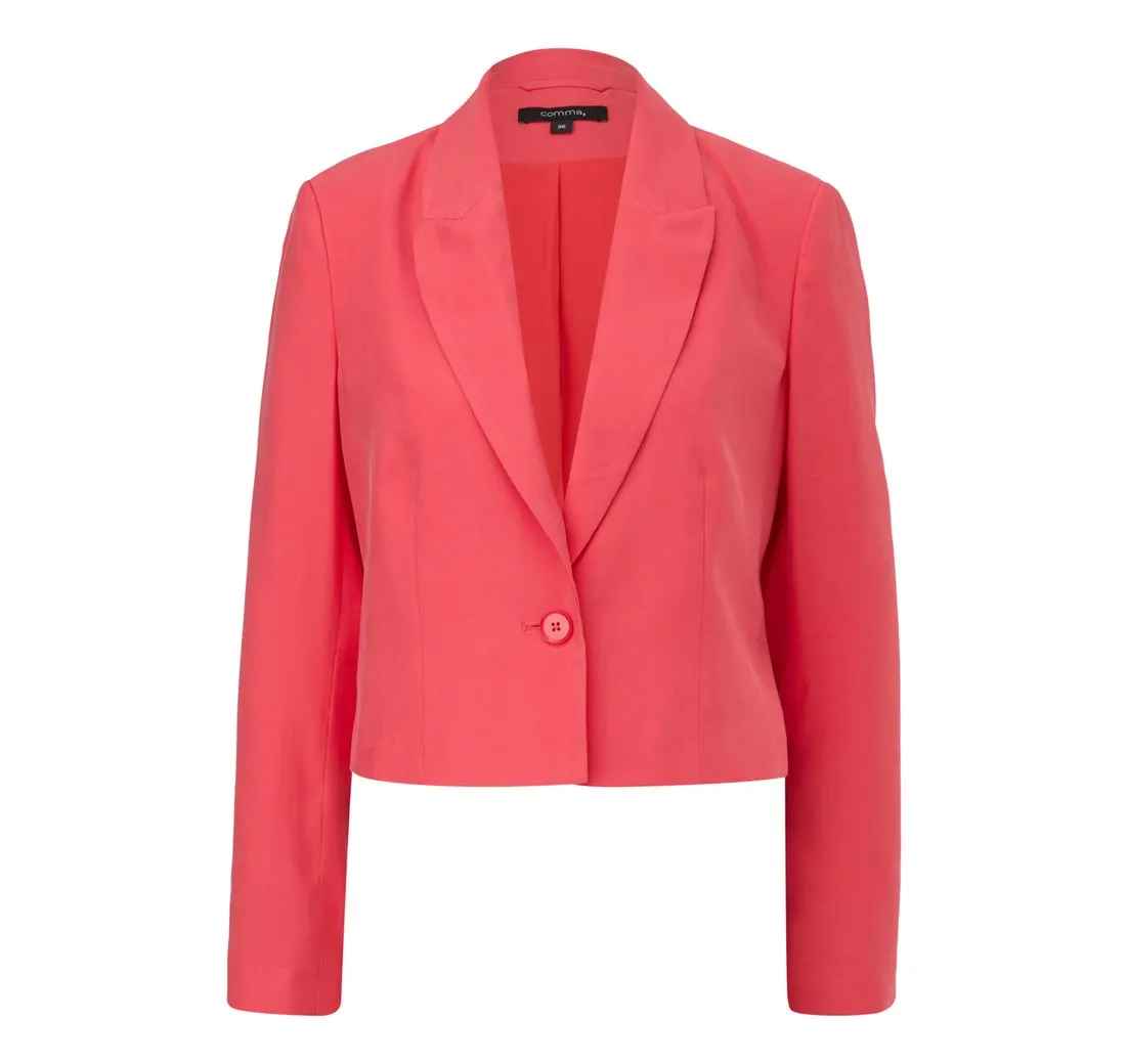 COMMA Blusenblazer Kurzblazer mit Piquéstruktur