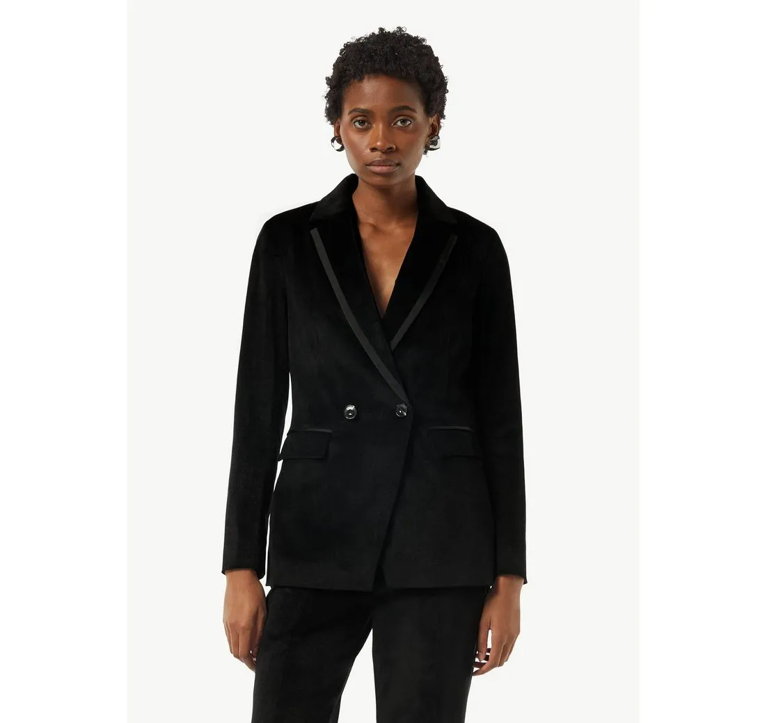 COMMA Blusenblazer Samt-Blazer mit Satin-Details