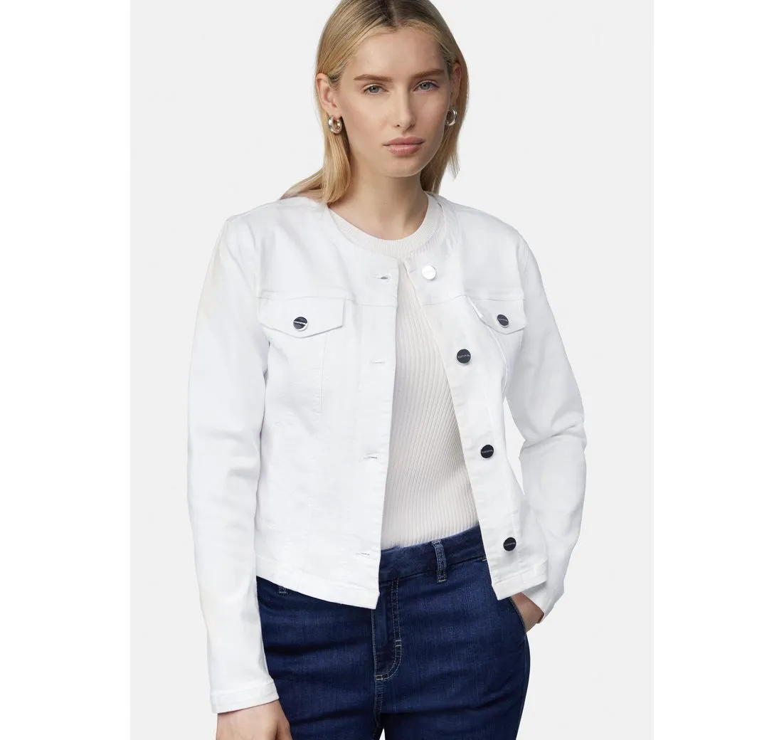 COMMA Blusenblazer Taillierte Jeansjacke mit Waschung Waschung