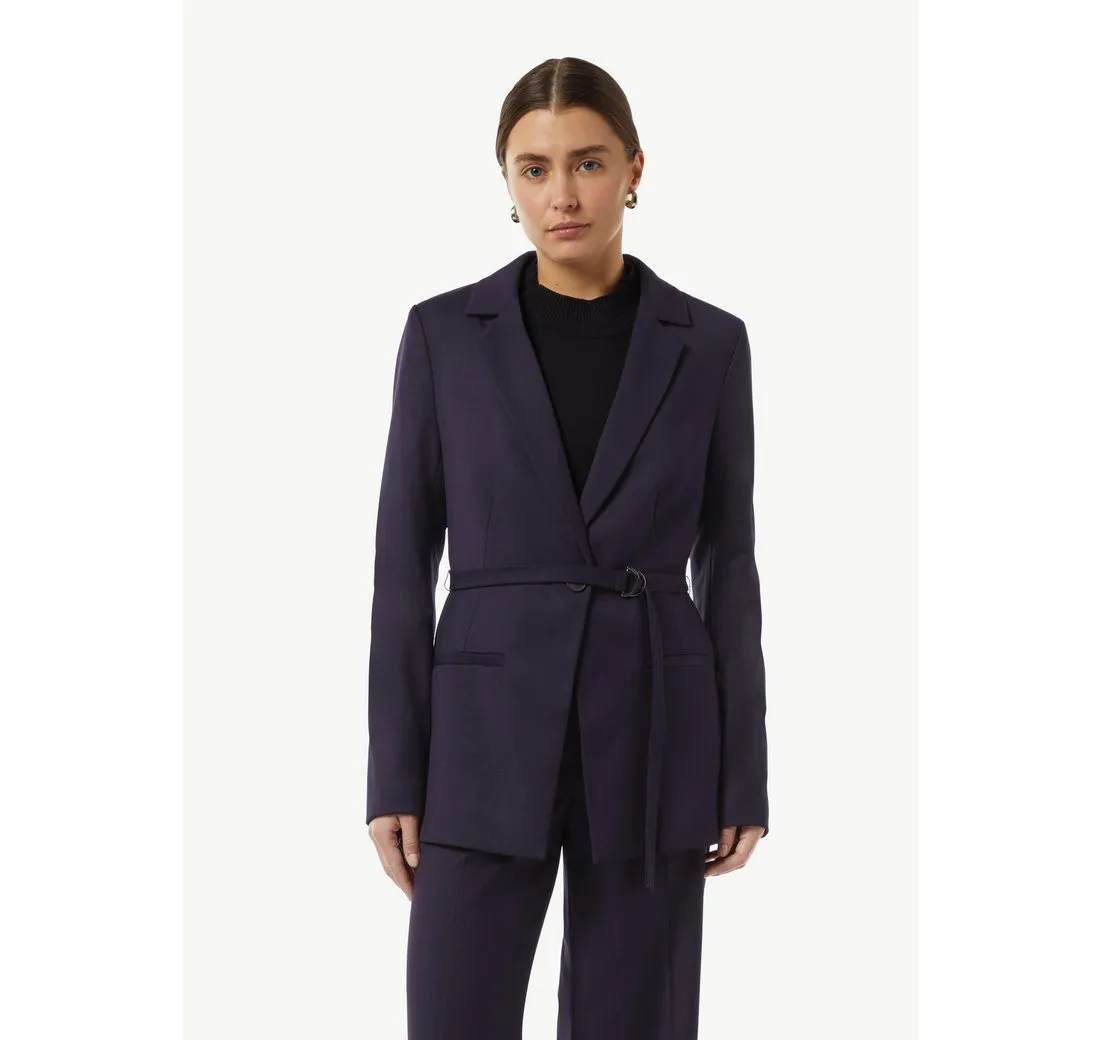 COMMA Blusenblazer Twill-Blazer mit schmalem Gürtel