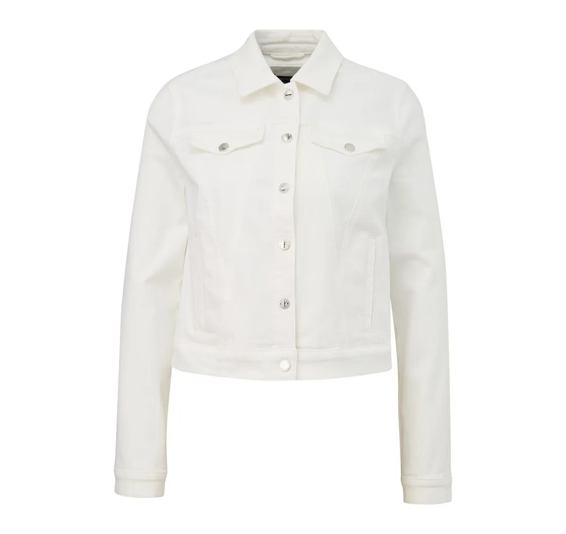 COMMA Blusenblazer Verkürzte Jeansjacke aus Baumwollmix