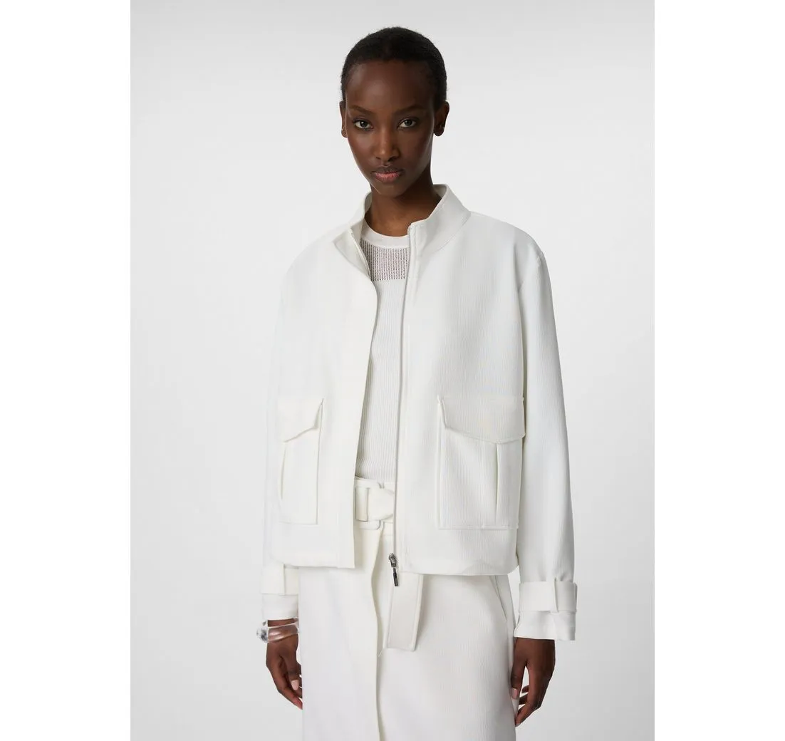 COMMA Blusenblazer Weite Blouson-Jacke mit Struktur und Tunnelzug