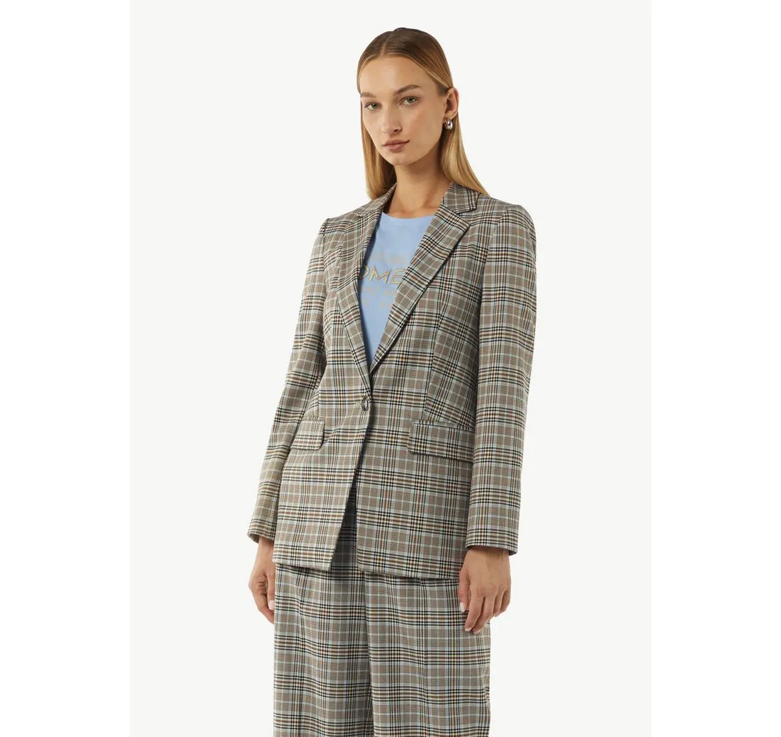 COMMA CASUAL IDENTITY Blusenblazer Antaillierter Karo-Blazer