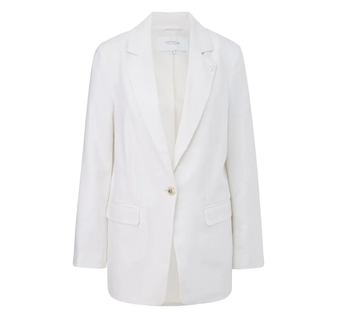 COMMA CASUAL IDENTITY Blusenblazer Blazer aus Leinenmix Logo