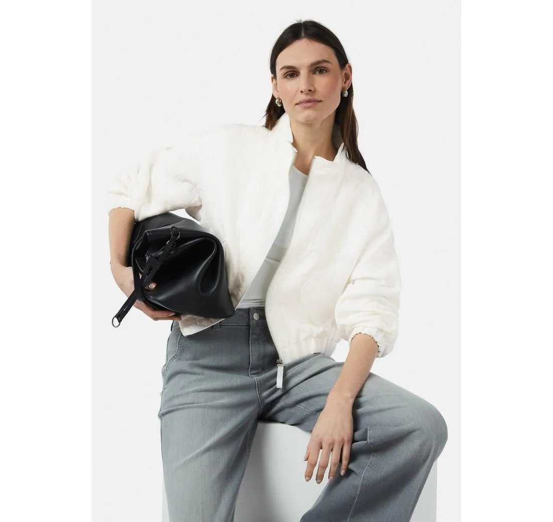 COMMA CASUAL IDENTITY Blusenblazer Strukturierter Blouson im Boxy Fit Logo
