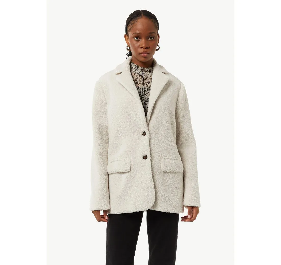COMMA CASUAL IDENTITY Blusenblazer Teddy-Blazer im Relaxed Fit Logo